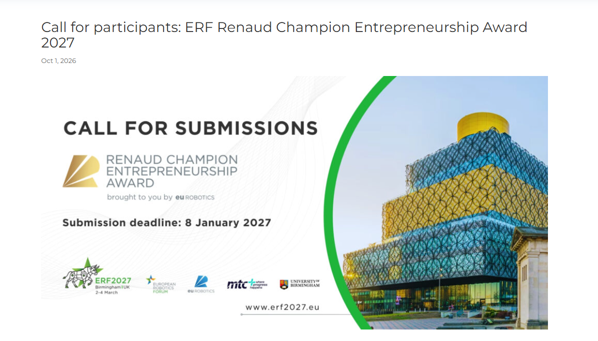 RENAUD CHAMPION ENTREPRENEURSHIP AWARD 2027